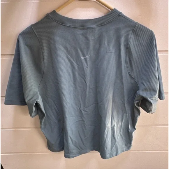 Nike Zenvy Rib Women's L Dri-FIT Short-Sleeve Top HF2772-006 NWT 70$ - Picture 5 of 8